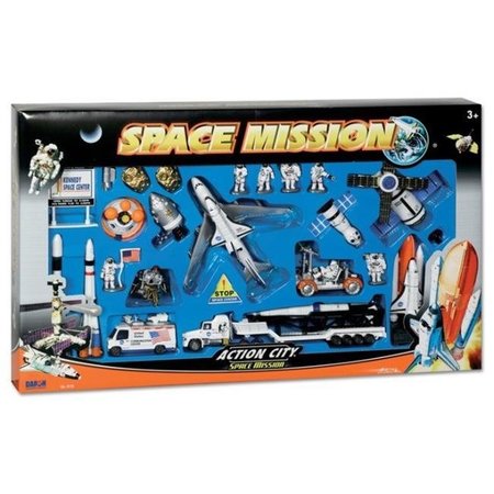 DARON WORLDWIDE TRADING Daron Worldwide Trading  RT38148K Space Mission 28 Piece Playset with Kennedy Space Center Sign RT38148K